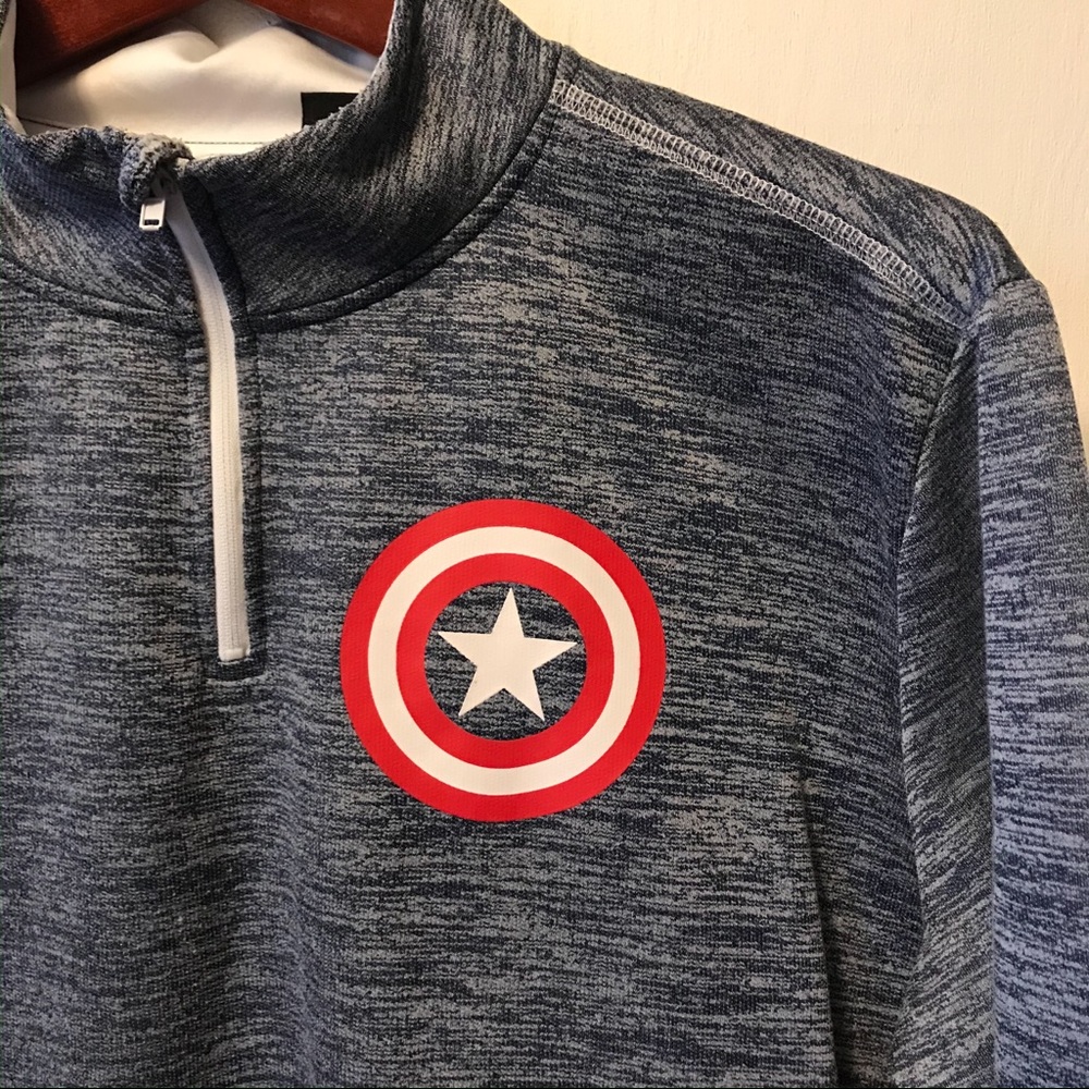 Marvel Captain America Quarter Zip Sweater.